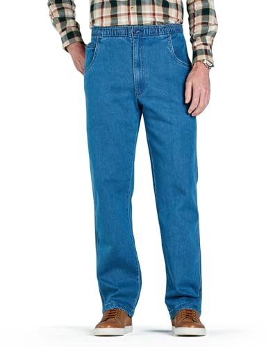 Chums Men's Comfort Fit Elasticated Waist Drawcord Denim Jeans Light Blue