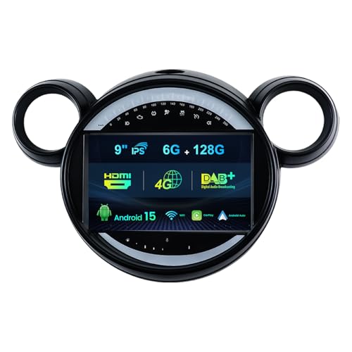 MISONDA 6G+128G Autoradio Android 15 pour BMW Mini Cooper Countryman R60 (2010-2016) avec 4G DAB+, HDMI, CarPlay,Android Auto,9 pouces DSP,Mirror Link,BT,Wi-Fi,GPS,FM/RDS,Commandes au volantCaméra+MIC