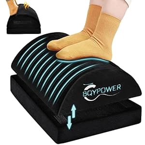 Foot Rest for Under Desk at Work, Ergonomic Adjustable Memory Foam Foot Stool Cushion, Under Desk Footrest with Warm…