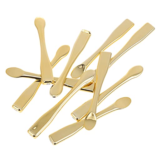 SOLUSTRE10Pcs ask Applicator Cosmetic Scraper Cream Scoop Applicator Cosmetic Spatulas Facial Reusable Scoop Facial Cream Spoon Beauty Spoons for Cream Lotions Moisturizers Metal Cooking Spoon