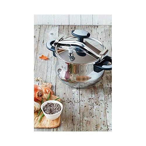 BRA New Star Olla Express de puente 11 Litros, Fabricada en Acero Inoxidable 18/10, Con 2 Sistemas de Seguridad a Presión y Sistema de Bloqueo de Apertura, Apta para Todo Tipo de Cocinas - imagen 4