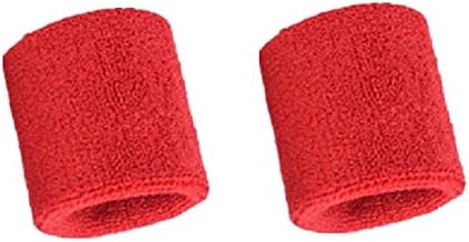 3 Inch Cotton Sports Wristband/Sweatband for Basketball Tennis and Other Sports, Price/Pair (Red) image 4