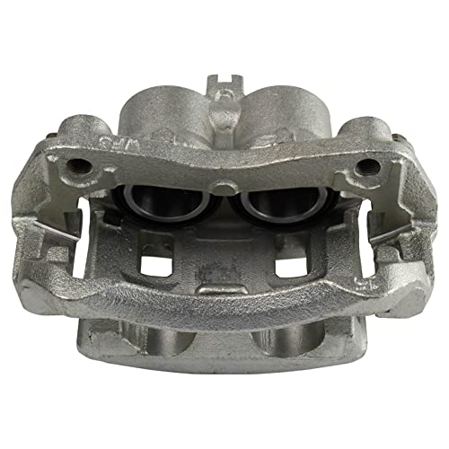 Image of TRQ Front Brake Caliper Set Zinc Coated Brackets Hardware Compatible with 2005-2019 Nissan Frontier