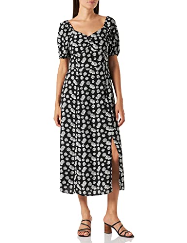 TOM TAILOR Denim Damen Maxikleid mit Allover-Print, 29563 - Black Daisy Print, M