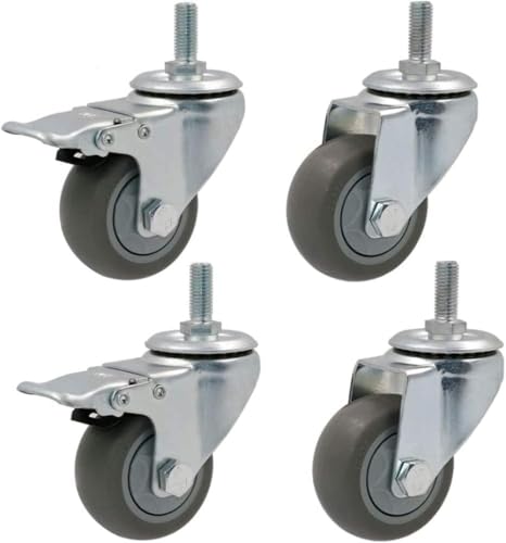 GOTRAFY �L���X�^�[ 4�Z�b�g �u���[�L�t�� ��֎� �v���[�g�L���X�^�[ 360°��] �É� ���ϋv�� �ω׏d300-400kg �Ƌ�E��ԗp (3in 2 brake+2 swivel)