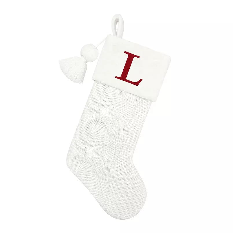 St. Nicholas Square 21 Inches White Knit Christmas...