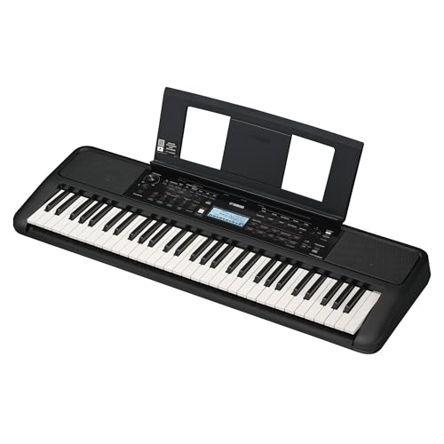Image of Yamaha PSR-E383 Digital Electronic Keybaord 61 Keys with Blueberry KB-50 Bag, R-12-Stand,Dust Cover