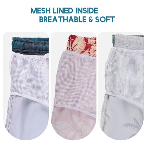 Lzzidou Men's Swim Trunks 9 Inch Inseam Bathing Suit Hawaiian Swimsuits Mesh Lining Beach Shorts with Pockets