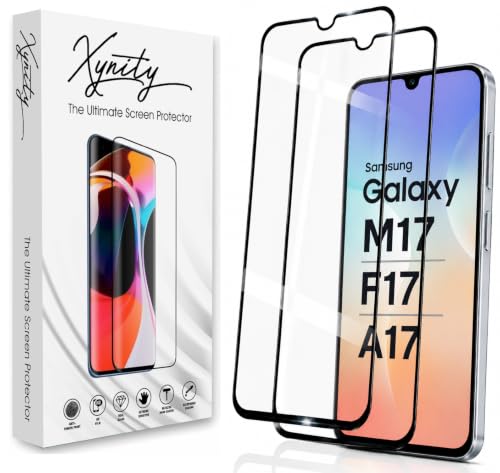 Image of Xynity Ultra Tempered Glass for Samsung Galaxy M17 / A17 / F17 (Pack of 2) - Edge to Edge Full Screen Coverage with Easy Installation Kit