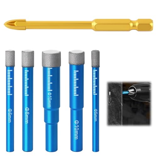 5 Pcs Dry Diamond Drill Bits Set 5, 6, 8, 10, 12 mm with 6mm Carbide Drill Bits for Masonry Granite Ceramic Tile Stone Marble Tile Stone Glass Hard Materials Electric Hand Drill Angle Grinder 7 5 Pcs Dry Diamond Drill Bits Set 5, 6, 8, 10, 12 mm with 6mm Carbide Drill Bits for Masonry Granite Ceramic Tile Stone Marble Tile Stone Glass Hard Materials Electric Hand Drill Angle Grinder - Image 7