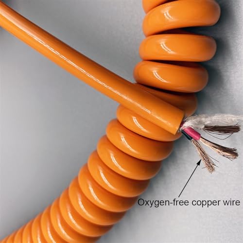 Cable retráctil en espiral de 3 núcleos y cobre desnudo extensible hasta 1 metro 5