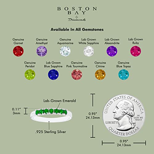 .925 Sterling Silver 1/3 Cttw Lab Grown Green Emerald Gemstone May Birthstone Stacking Ring- Size 8 #TOP2