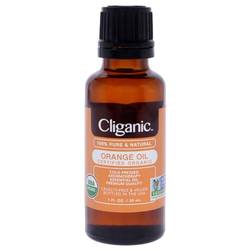 Image of Cliganic Organic Sweet Orange Essential Oil, 1oz - 100% Pure Natural for Aromatherapy Diffuser | Non-GMO Verified (Packaging May Vary)