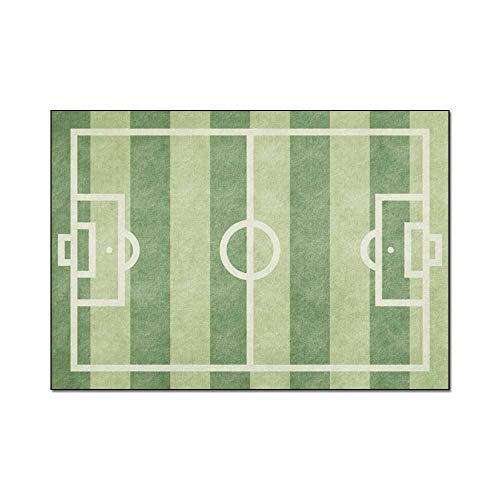 Football Motif Tapis Lavable Pile Courte Décoration Moelleux Antidérapant Entretien Facile Tapis pour Salon Chambre Bureau Tapis de Plancher Tailles et Couleurs au Choix(vert1,40x60cm) Cover