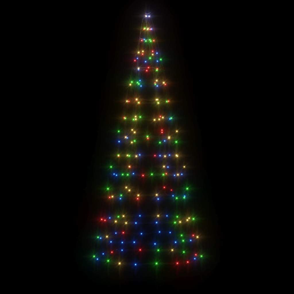 LED-Weihnachtsbaum mit 200 LEDs Mehrfarbig Kupfer und Eisen 180 cm Höhe 7 Lichterketten 8 Befestigungsseile USB Stromversorgung Innen und Außen Weihnachtsbeleuchtung für Garten und Balkon