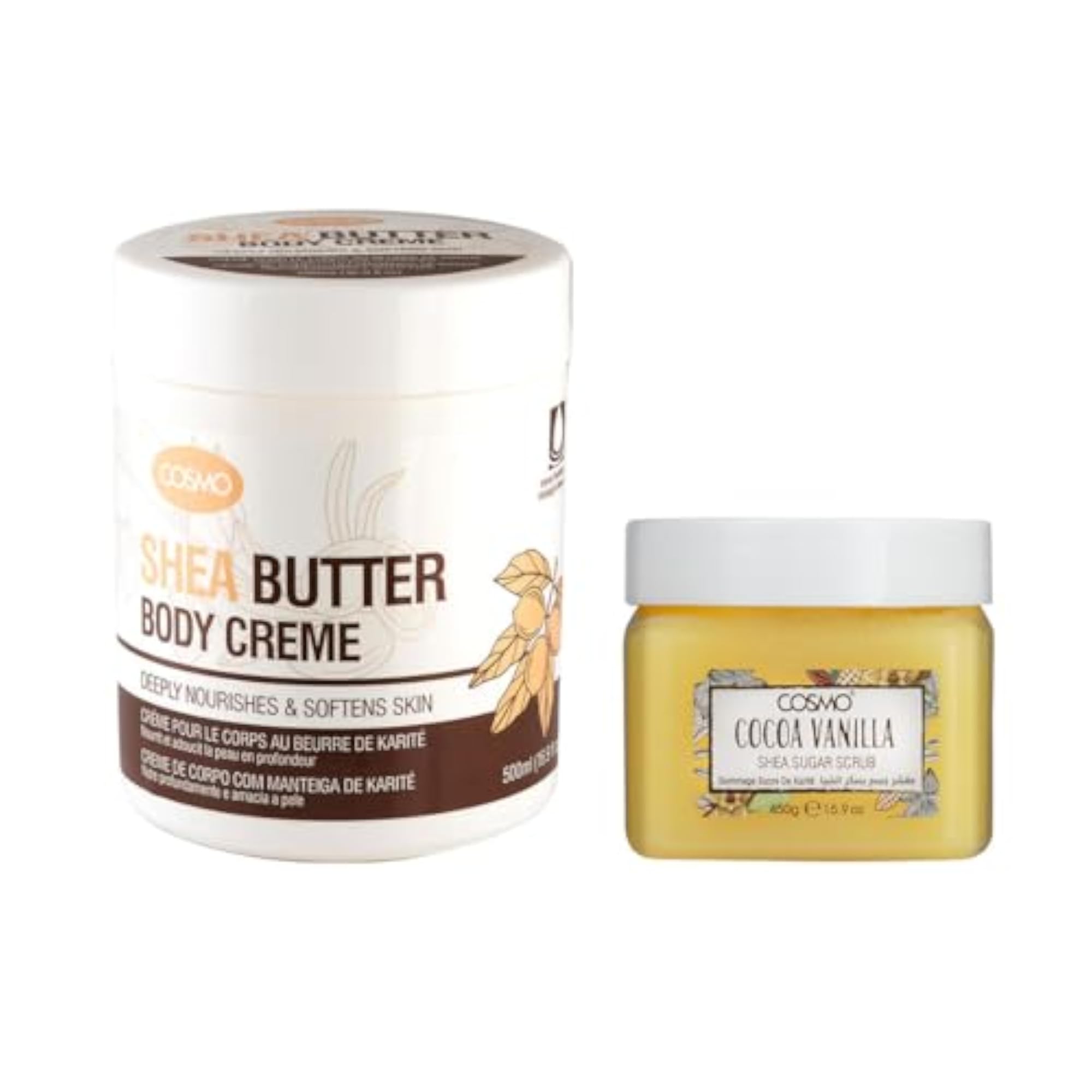 Shea Butter Body Cream & Cocoa Vanilla Scrub Combo