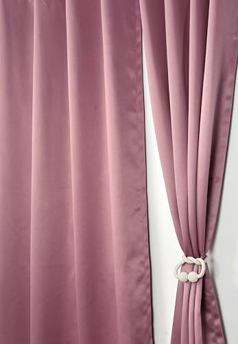 Image of LaVichitra 2 Pieces Solid Premium Blackout Curtains - Thermal Insulated, 3 Layered, 100% Opaque Long Door Curtain - 8 feet, Burgundy