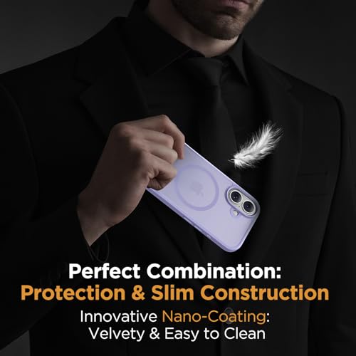 Image of Miracase Magnetic Series for iPhone 16 Case [Compatible with MagSafe] Military-Grade Protection, Anti-Fingerprint, Slim Phone Case for iPhone 16 6.1 inch - Light Purple