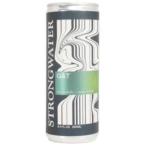 Strongwater Non Alcoholic Gin & Tonic - 12 Pack Cans (8.4 Fl Oz Each) - Premium Non Alcoholic Drinks - Ready to Drink Gin and Tonic, Alcohol Free Drinks, Made with Quinine, Citrus, Lemongrass & More