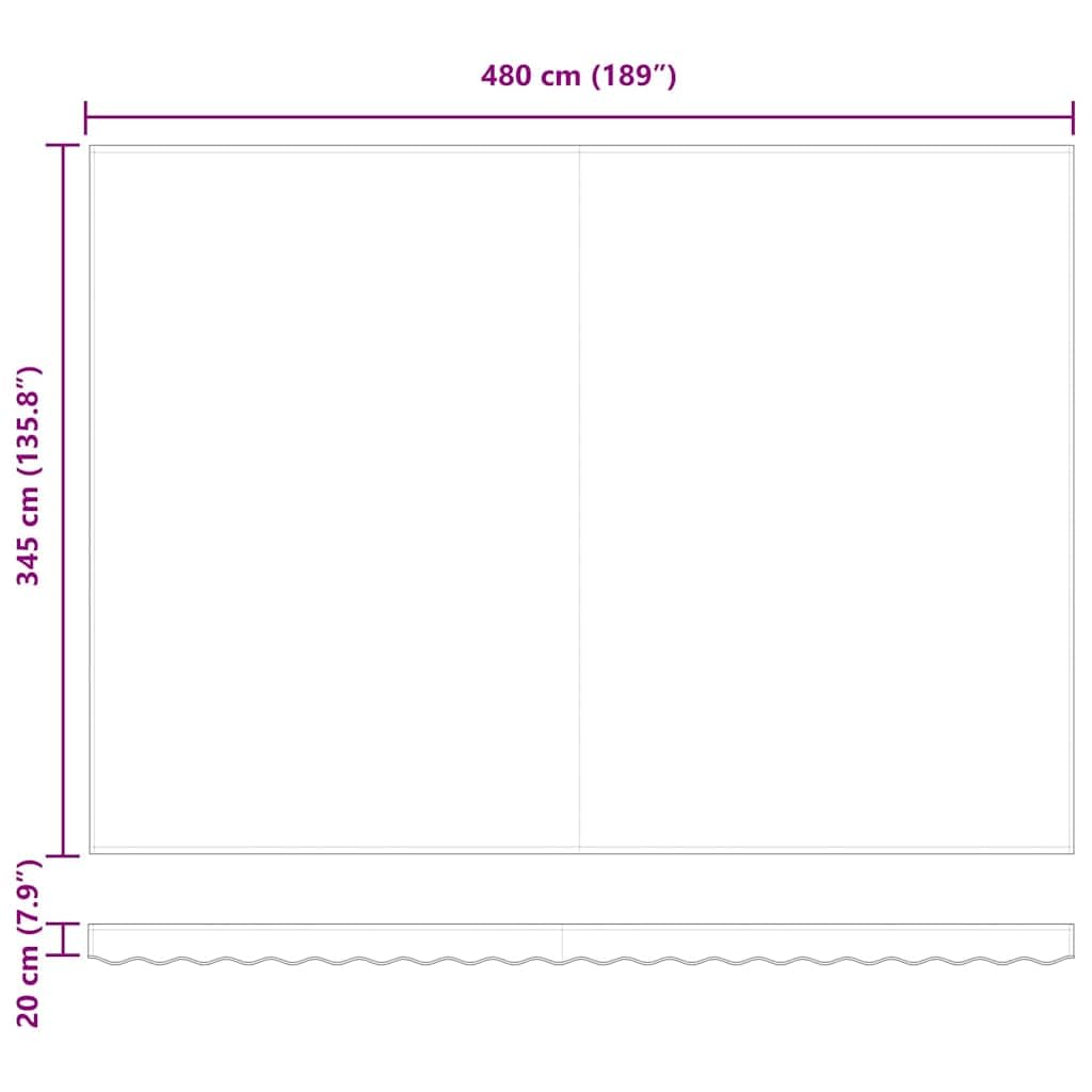 Toldo articulado extensible rojo y blanco, 500 x 350 cm, protección solar para balcón, terraza, jardín, toldo resistente a la intemperie, manivela, estor enrollable UV, extensible, exterior