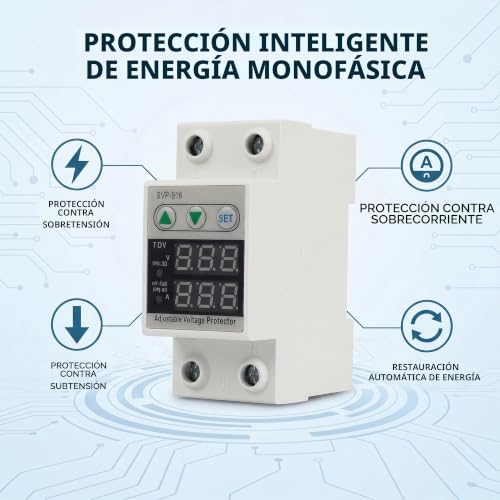 Protector de voltaje monofásico de 63A con regulación inteligente y control de corriente 4
