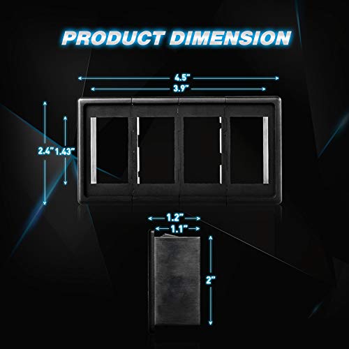 Image of Nilight 90011D Rocker Switch Holder Panel, Switch Holder housing Kit ABS Plastic Black Automotive Mount Toggle Switch housing (Pack of 4) (2 Years Warranty), 4PCS Switch Panel