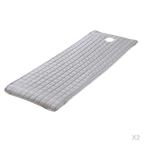 LOVIVER 2 Unids Paquete De Masaje De Belleza Cama Facial Tabla De Lino Cubierta De La Hoja De Colchón Almohadilla con Agujero De Aliento De Cara 190x70 Cm - Gris