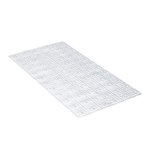 Tatay Alfombra de Bañera Antideslizante de PVC con Ventosas, Resistentes a Moho y Microbios, Anti-Bacteriano, Diseño Barcelona, Translucido, Medidas 72 x 36 cm