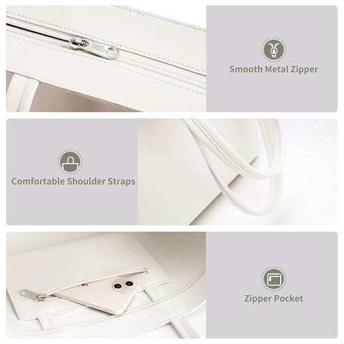 Image of KALIDI Tote Bag Zipper Shoulder Bag Faux Leather Purses Satchel for Women Casual Handbag Work Dating College