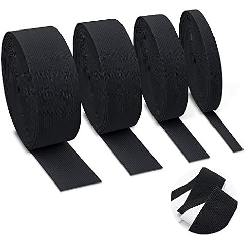 Auckpure 20 Meter Gummiband Schwarze Breite 10mm 20mm 30mm 40mm Gummibänder Nähen 4 Stück Cover