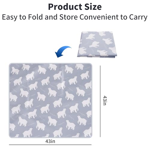 Image of Non-Slip Baby Splat Mat for Under High Chair(Bear, 43 inchx 43 inch) | Waterproof & Mess-Proof High Chair Mat for Baby Mealtime or Art, Machine Washable,Playtime Mat for Kids,Floors or Tables