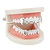 Sadiyamo Shiny Hip Hop Teeth Grillz Caps Iced Out CZ Top and Bottom Vampire Fangs Grillz for Your Teeth for Men and Women #3