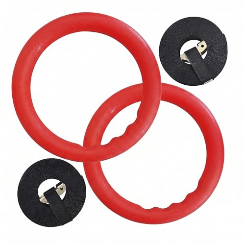 Image of Gymnastic ABS Rings with Heavy Duty Adjustable Strap Capacity with 14.5ft Adjustable Buckle Straps for Cross Fitness Functional Training for Home Gym Full Body Workout