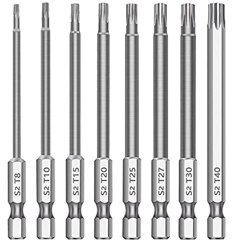 Image of aiyun 8-Piece Security Bit Set Shark Vacuum Screwdriver Bits (150mm Length)