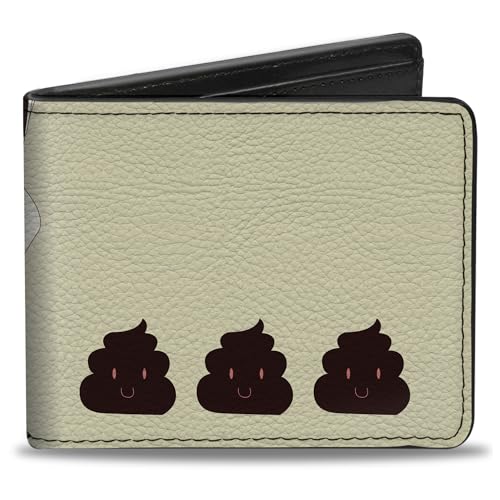 Buckle-Down Wallet, Bifold, Zebra Poops Off White Black, Vegan Leather