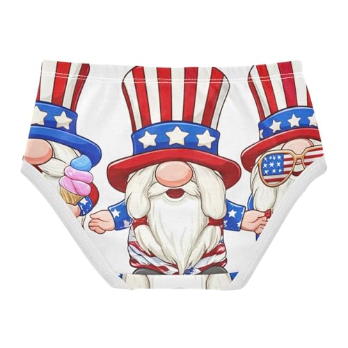 Cute Gnomes USA White Little Girl Panties Toddler Underwear Floral Cotton Flower Briefs Undies Kids 2t2