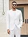 COOFANDY Mens 2 Piece Suits Dress Tuxedo Set Relaxed Fit Two Buttons Travel Blazer and Pants Suit Separates White