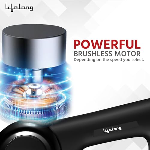 Image of Lifelong Wireless Gun Massager With Hot & Cold Heads|Deep Tissue Massage Gun|Percussion Muscle Massager For Full Body Pain Relief Of Neck|Shoulder|Back|Foot For Adults(Llgm81|1 Year Warranty|Black)