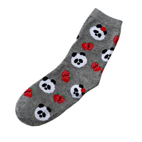 Womens Socks Cactus Crew Socks Gifts Cotton Long Funny Socks For Women Novelty Funky Cute Cartoon Socks 5 Pairs Wcs1- ( Panda) #TOP1