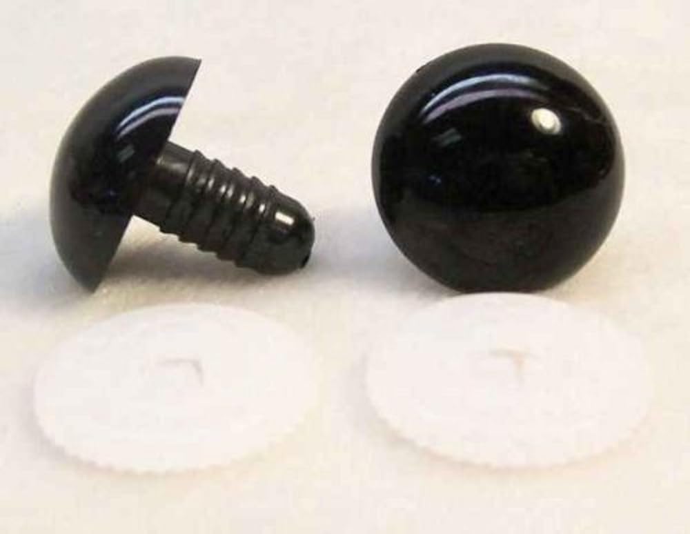 Sassy Bears 10.5mm Black Safety Eyes (10 Pairs) for Bears Dolls Puppets Crafts