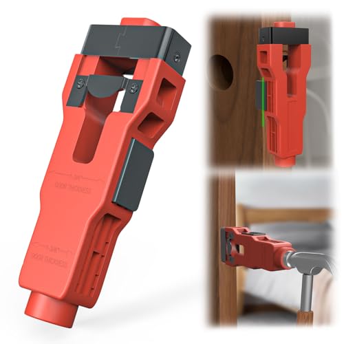 Door Latch Mortise Tool Mortise Kit with 2PCS Detachable Vertical Calibration Plate Complete Door Latch Installation Kit for Fast Clean and Professional Mortising on 1-3/8 and 1-3/4 Doors