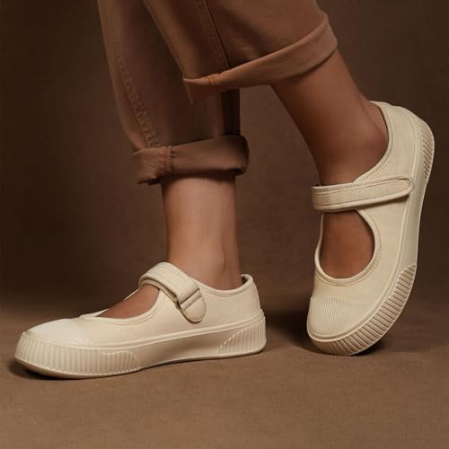 Image of Theater Women Jiro Mary Jane Flats | Lightweight Slip-On Shoes with Soft Cushion & Grip Sole | Stylish, Durable & Comfortable Footwear for Travel, Office & Casual Wear