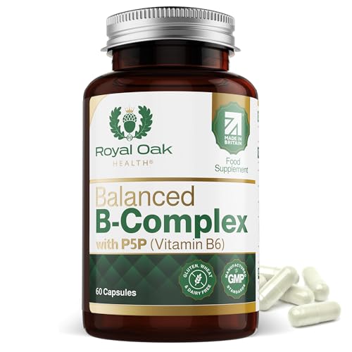 Royal Oak Health Balanced Methylated Vitamin B Complex with P5P Choline & PABA | High Strength Complete Spectrum B Vitamins for Men & Women B1 B2 B3 B5 B6 B7 B12 Inositol Folic Acid & Biotin