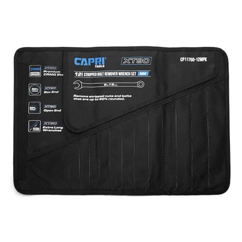 Pochette enroulable pour clés à molette Capri Tools avec poches de rangement standard