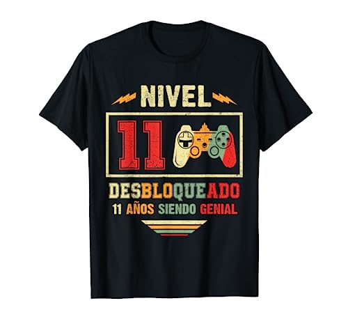 Nivel 11 Desbloqueado Cumpleaños 11 Años Camiseta
