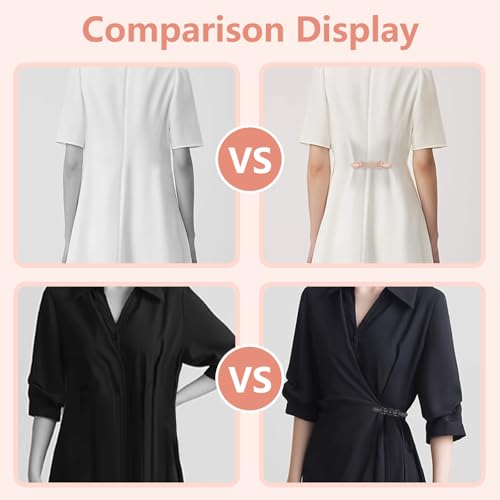 3 PCS Sweater Clips Waist Cinch Clips Vintage Dress Clip Back Cinch Shawl Cardigan Collar Clip to Tighten Dress Pant Waist Tightener for Women(Classic)2