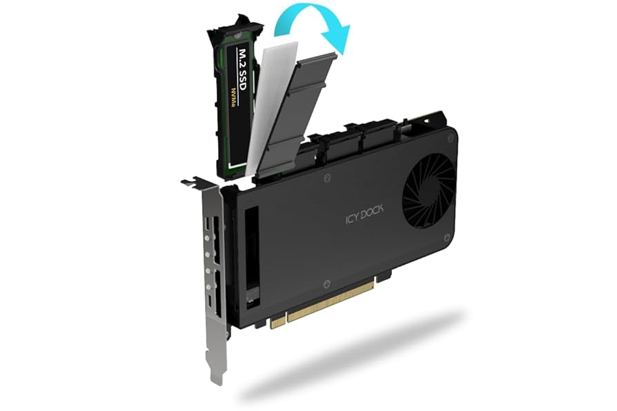 Removable 4 Bay Quad M.2 NVMe SSD to PCIe 4.0 x16 Mobile