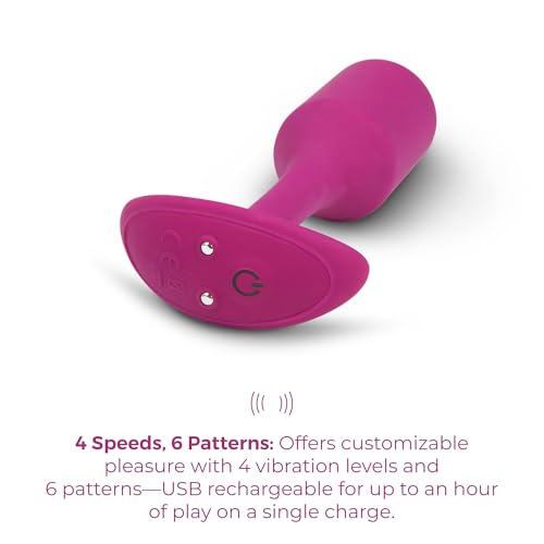 Image of b-Vibe Vibrating Snug Plug 1 - Butt, Sex Toys (Rose / 4.9 inch - Medium)
