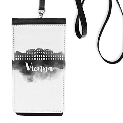 Smartphone bourse en cuir Vienne Autriche porte-monnaie suspendu noir de ville