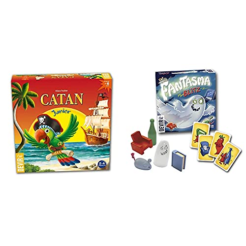 Devir Packs - Catan Junior, Juego de Mesa Familiar (BGCATJU) + Fantasma Blitz, Juego de Mesa Infantil, para 8 años o más, (BGBLITZ)